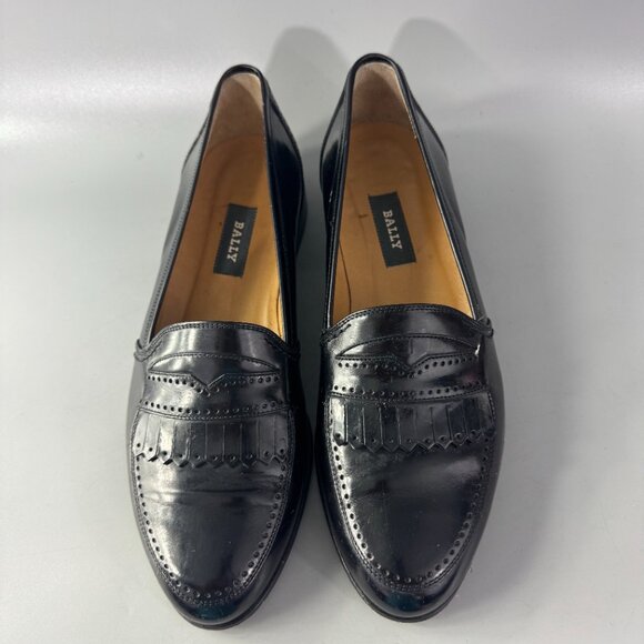 Bally Decca Black Leather Dress Loafers, Size 8 1/2 D - Picture 4 of 14